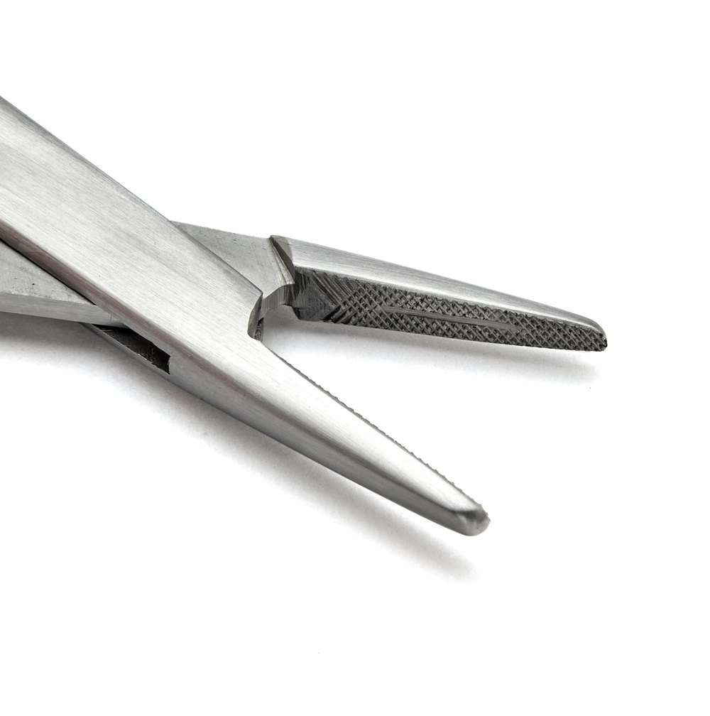 Needle holder jaws, repaired and resurfaced